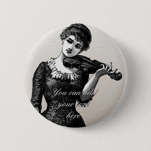 Vintage Violinist Button (Front)