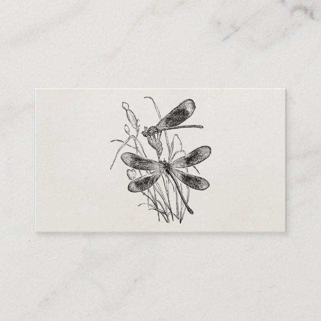 Vintage Virgin Dragonfly Personalized Template Business Card (Front)