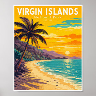Vintage Virgin Islands National Park Travel Poster
