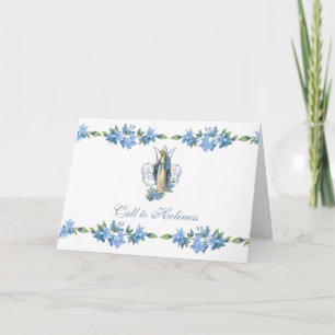 Vintage Virgin Mary Catholic Floral Religious Card