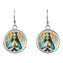 Vintage Virgin Mary Drop Earrings