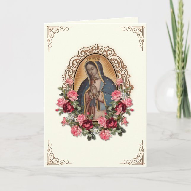 Vintage Virgin Mary Guadalupe Religious Catholic  Card (Front)