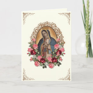 Vintage Virgin Mary Guadalupe Religious Catholic Card