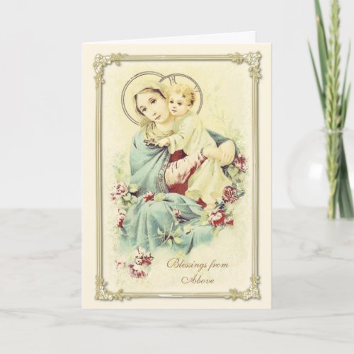 Vintage Virgin Mary Jesus Religious Catholic Card