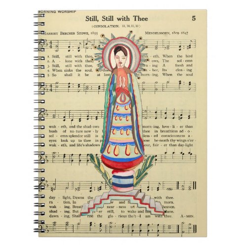 Vintage Virgin Mary Our Lady of Light folk art Notebook