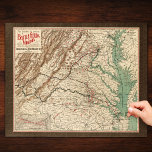 Vintage Virginia Civil War Battlefields Map, 1895 Jigsaw Puzzle