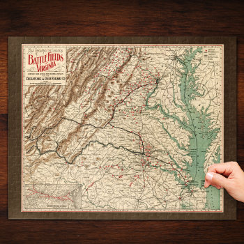 Vintage Virginia Civil War Battlefields Map  1895 Jigsaw Puzzle by VintageSketch at Zazzle