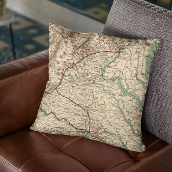 Vintage Virginia Civil War Battlefields Map  1895 Throw Pillow by VintageSketch at Zazzle