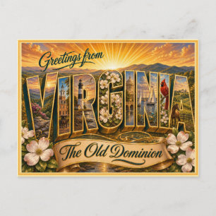 Vintage Virginia Greeting From Postcard