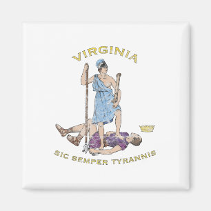 Vintage Virginia Motto Sic Semper Tyrannis  Magnet