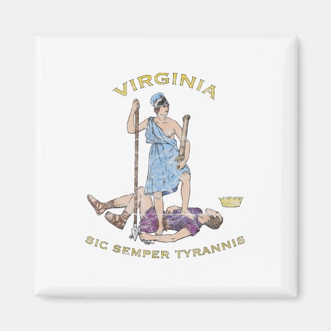 Vintage Virginia Motto Sic Semper Tyrannis  Magnet (Front)