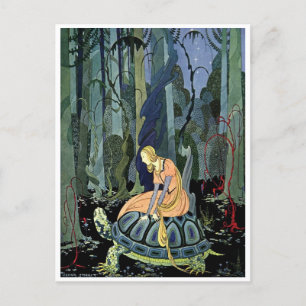 Vintage Virginia Sterrett Princess Rides Tortoise Postcard