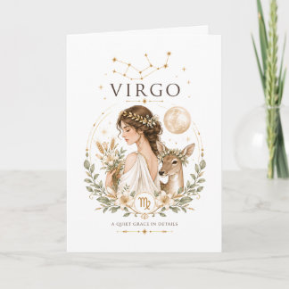 Vintage Virgo Zodiac Astrology Horoscope Sign Gift Card