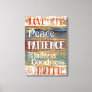 Vintage Virtues Inspirational Rustic Typography Canvas Print