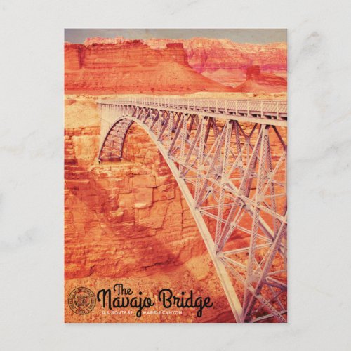 Vintage Visit Arizona Navajo Bridge Travel  Postcard