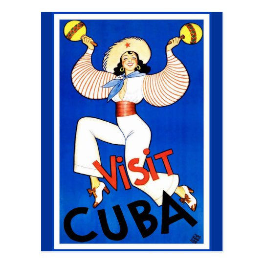 Vintage Visit Cuba Postcard
