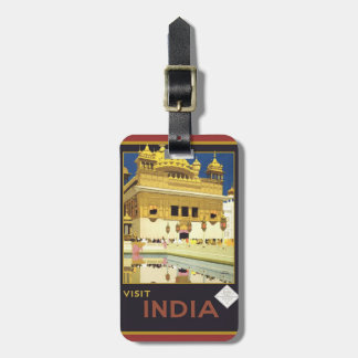 Vintage Visit India Luggage Tag