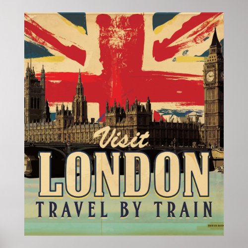 Vintage Visit London poster