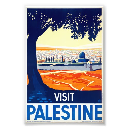 Vintage Visit Palestine Travel Poster