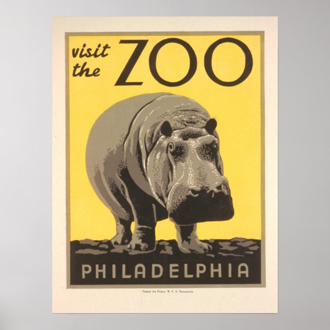 Vintage Visit the Zoo - Philadelphia Poster (Front)