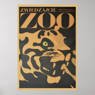 Vintage Visit The Zoo Travel Poster