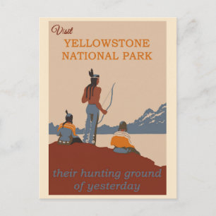 Vintage Visit Yellowstone National Park Travel Postcard