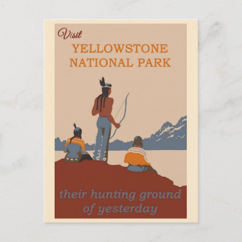 Vintage Visit Yellowstone National Park Travel Postcard