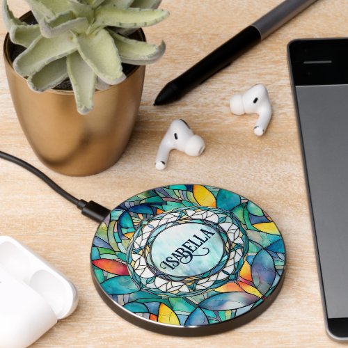 Vintage _ Vitrage Editable Name Wireless Charger