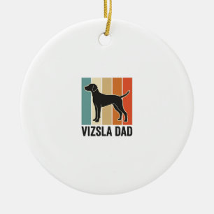 Vintage Vizsla Dad Dog Lover Shirt Design_1 Ceramic Ornament