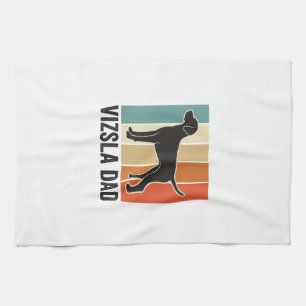 Vintage Vizsla Dad Dog Lover Shirt Design_1 Kitchen Towel