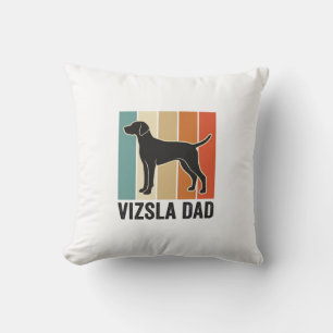 Vintage Vizsla Dad Dog Lover Shirt Design_1 Throw Pillow