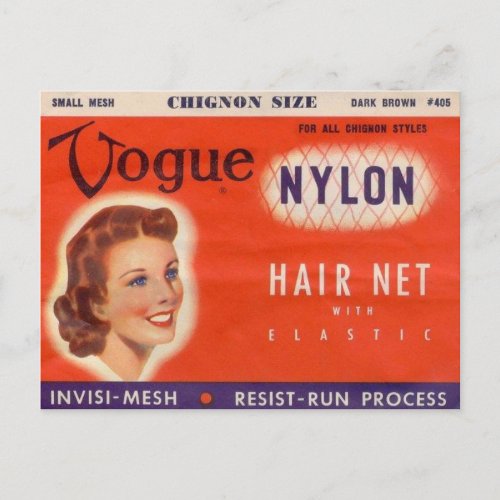 Vintage Vogue Hair Net Ad Postcard