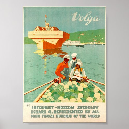 Vintage Volga Travel Poster