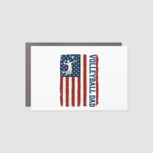 Vintage Volleyball Dad Patriotic Flag Shirt Design Car Magnet