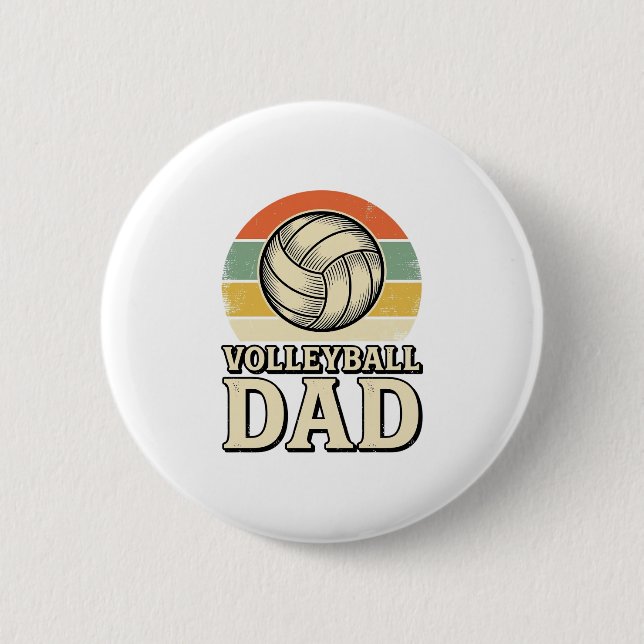 Vintage Volleyball Dad Retro Shirt Design_1 Button (Front)