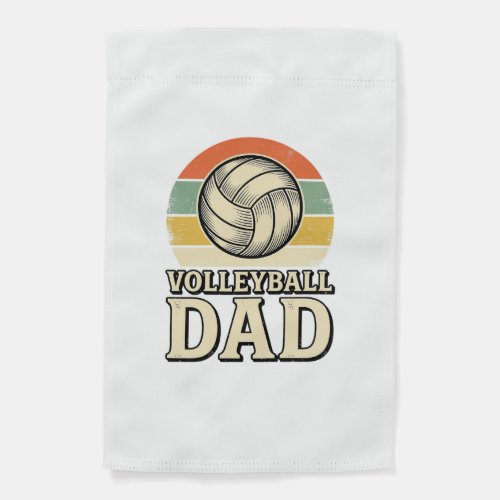 Vintage Volleyball Dad Retro Shirt Design_1 Garden Flag