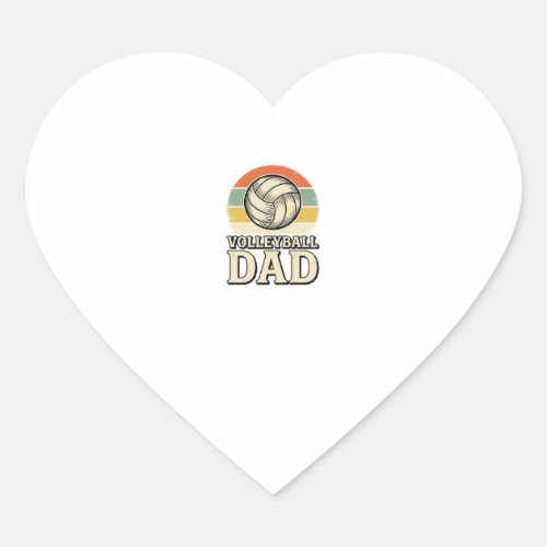 Vintage Volleyball Dad Retro Shirt Design_1 Heart Sticker