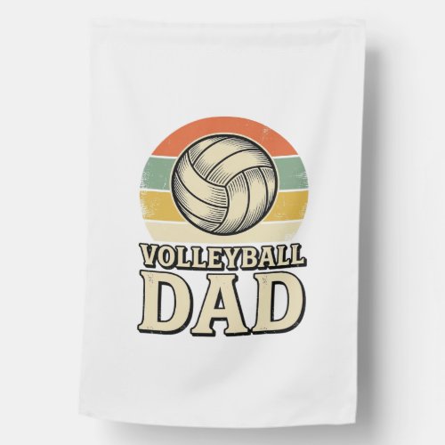 Vintage Volleyball Dad Retro Shirt Design_1 House Flag