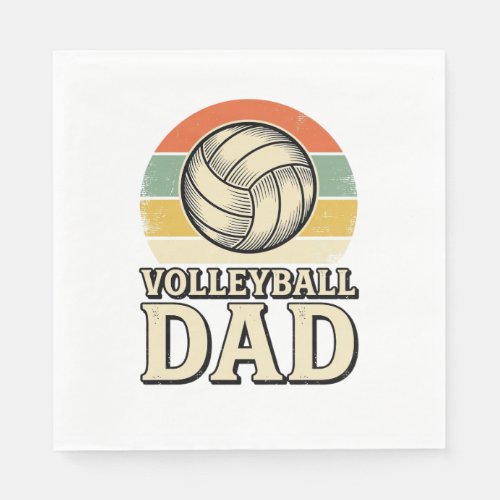 Vintage Volleyball Dad Retro Shirt Design_1 Napkins