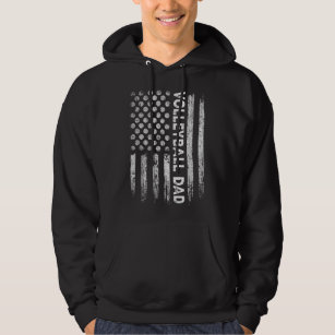 Vintage Volleyball Dad USA Flag Retro Fathers Day  Hoodie