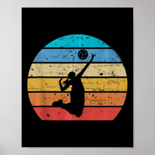 Vintage Volleyball Women Retro Vintage Style Girls Poster