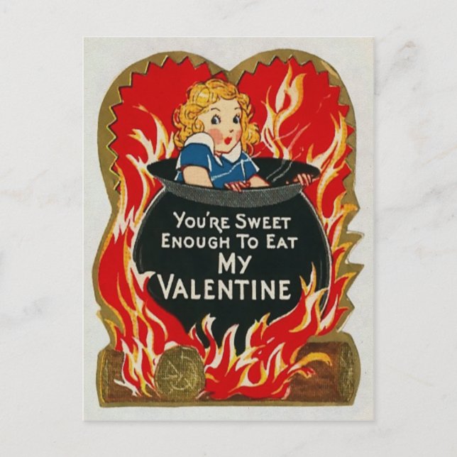 Vintage Vore Valentines Day Postcard (Front)