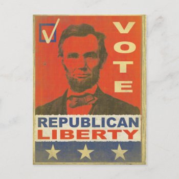Vintage Vote Republican Party 2016 Election Postca Invitation Postcard by cardland at Zazzle