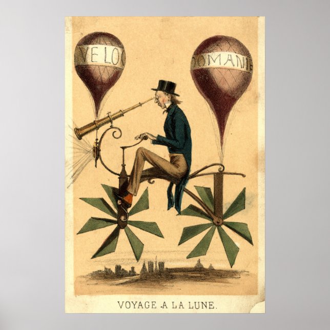 Vintage "Voyage a la Lune" French cartoon Poster (Front)