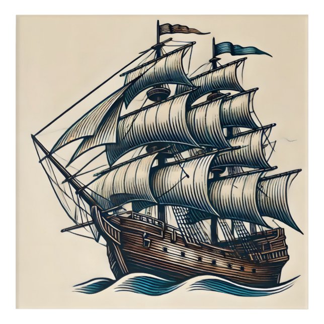 Vintage Voyager Acrylic Print (Front)