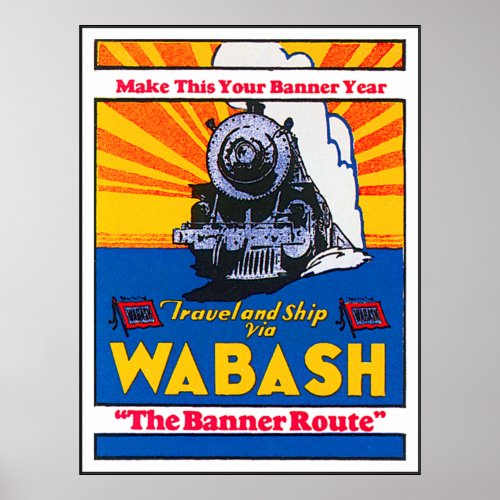 Vintage Wabash Train Ad Poster