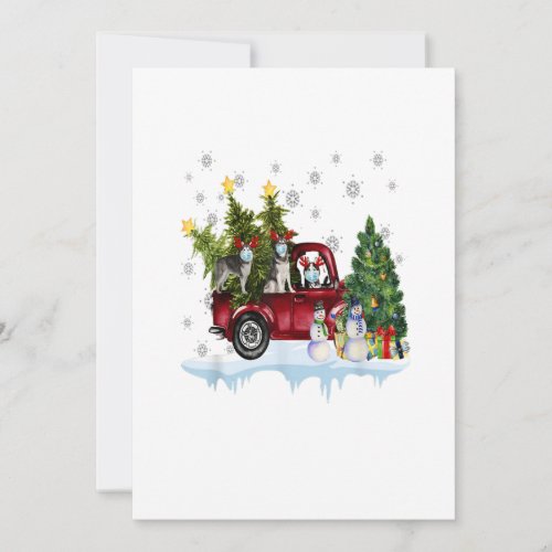 Vintage Wagon Christmas Husky Tree on Car Xmas