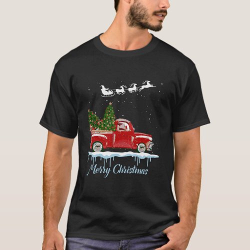 Vintage Wagon Christmas T_Shirt Tree On Car Xmas V