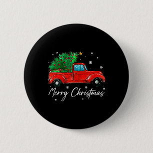 Vintage Wagon Christmas - Tree On Car Xmas Vacatio Button