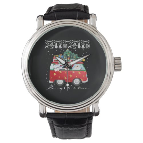 Vintage Wagon Christmas _ Tree on Car Xmas Watch